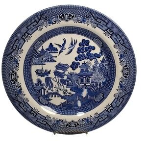 Churchill England Willow Blue White 10"‎ Plate Dishwasher Microwave Safe Decor
